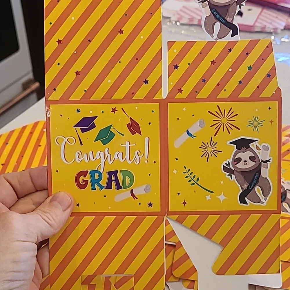 8 Graduation Party Favor Boxes - Yellow NEW!